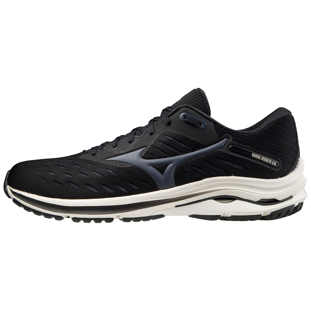 Scarpe Running Mizuno Wave Rider 24 Uomo - Nere/Blu Marino/Bianche - 97348-QTHO